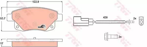 Колодки тормозные дисковые GDB1725 TRW