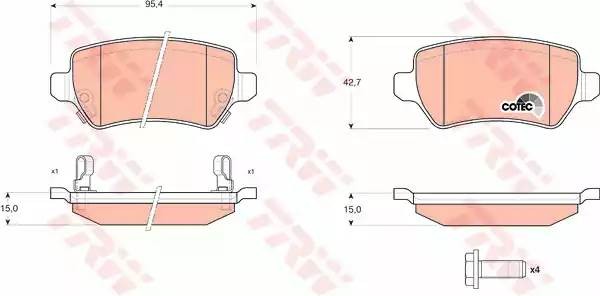 Колодки тормозные дисковые GDB1515 TRW