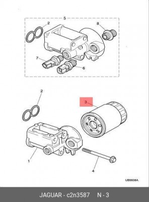 Фильтр масляный двигателя C2N3587 JAGUAR