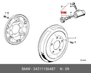 Цилиндр тормозной рабочий 34 21 1 156 487 BMW