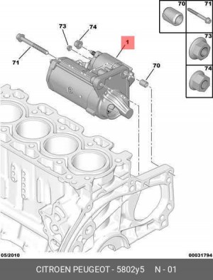 Стартер 5802 Y5 CITROEN
