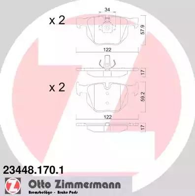 Колодки тормозные дисковые 23448.170.1 ZIMMERMANN