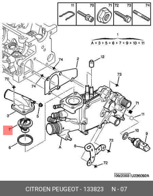 Термостат системы охлаждения 1338 23 CITROEN