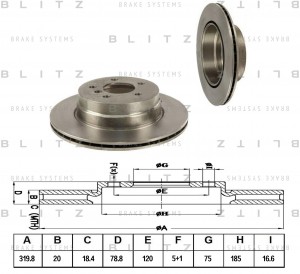 Диск тормозной BS0273 BLITZ