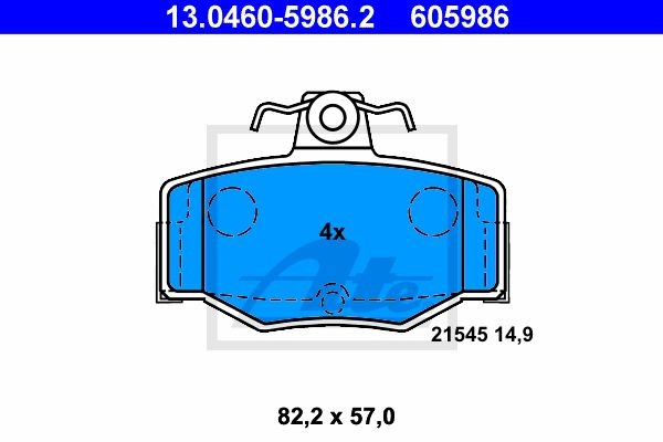 Колодки тормозные дисковые 13.0460-5986.2 ATE