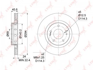 Диск тормозной BN-1093 LYNXAUTO