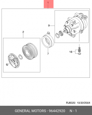 Компрессор кондиционера 96442920 DAEWOO
