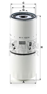 Фильтр масляный двигателя W 11 102/34 MANN FILTER