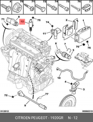 Клапан механизма изменения фаз ГРМ 1920 GR CITROEN