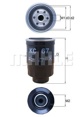 Фильтр топливный KC67 MAHLE