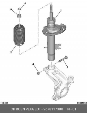 Амортизатор подвески 96781173 80 CITROEN