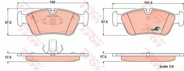 Колодки тормозные дисковые GDB1348 TRW