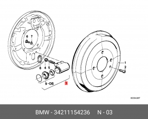 Цилиндр тормозной рабочий 34 21 1 154 236 BMW