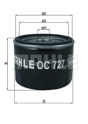 Фильтр масляный двигателя OC727 MAHLE