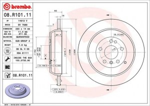 Диск тормозной 08.R101.11 BREMBO