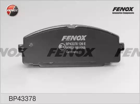 КОЛОДКИ ТОРМОЗНЫЕ ДИСКОВЫЕ ПЕРЕДНИЕ BP43378 FENOX