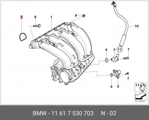 Прокладка впускного коллектора 11 61 7 530 703 BMW