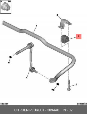 Втулка стабилизатора 5094 A0 CITROEN