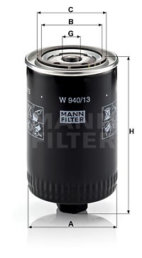 Фильтр масляный двигателя W 940-13 MANN FILTER