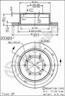 Диск тормозной 08.7106.10 BREMBO