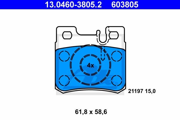 Колодки тормозные дисковые 13.0460-3805.2 ATE