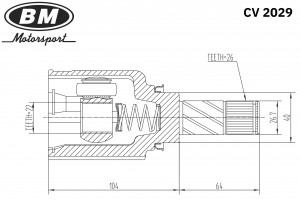 ШРУС CV2029 BM MOTORSPORT