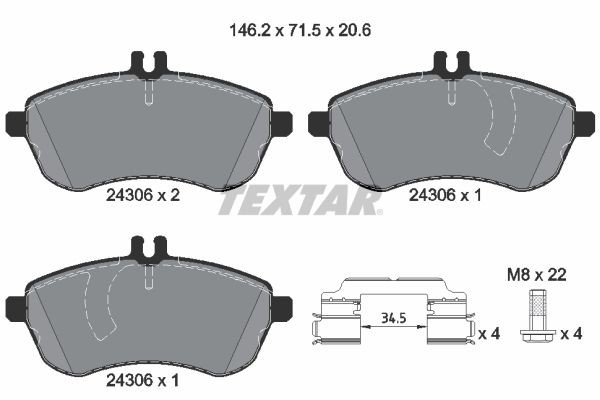 Колодки тормозные дисковые 2430601 TEXTAR