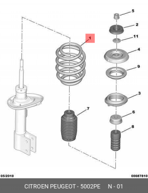 Пружина подвески 5002 PE CITROEN