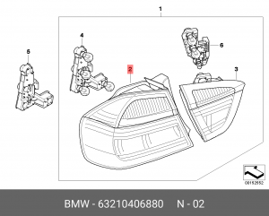 Фонарь задний 63 21 0 406 880 BMW