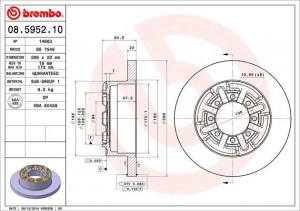 Диск тормозной 08.5952.10 BREMBO