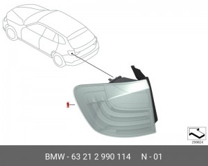 Фонарь задний 63 21 2 990 114 BMW
