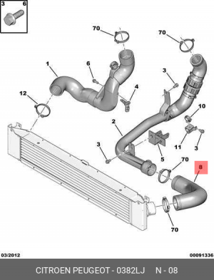 Патрубок интеркулера 0382 LJ CITROEN