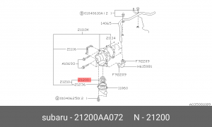 Термостат системы охлаждения 21200AA072 SUBARU