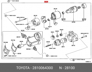 Стартер 28100-64300 TOYOTA