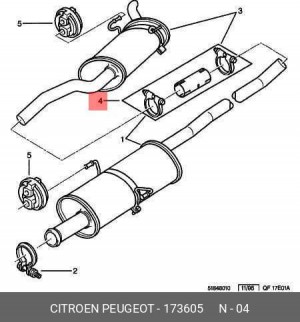 Хомут глушителя 1736.05 CITROEN