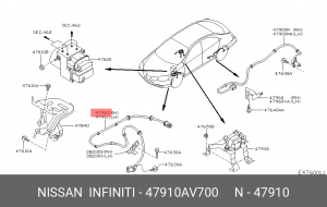 Датчик ABS 47910-AV700 NISSAN