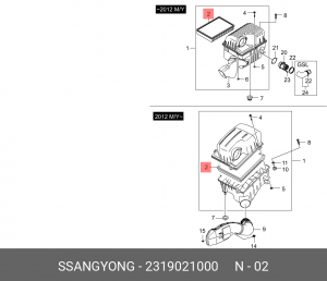 Фильтр воздушный 2319021000 SSANG YONG