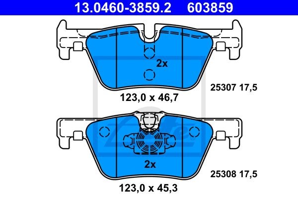 Колодки тормозные дисковые 13.0460-3859.2 ATE