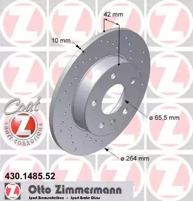Диск тормозной 430148552 ZIMMERMANN