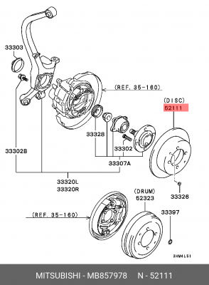Диск тормозной MB857978 MITSUBISHI