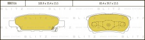 Колодки тормозные дисковые BB0316 BLITZ