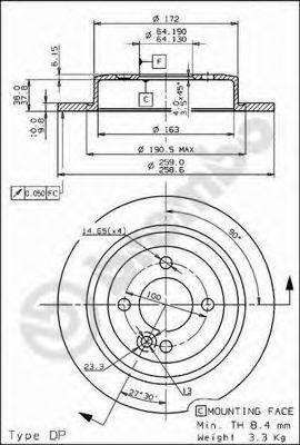 Диск тормозной 08.9163.10 BREMBO