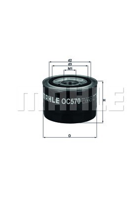 Фильтр масляный двигателя OC570 MAHLE