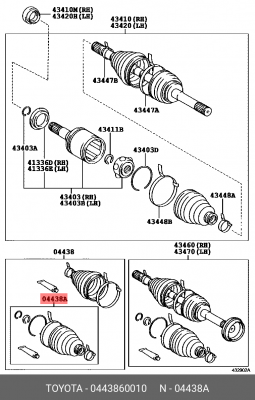 Пыльник ШРУСа (комплект) 04438-60010 TOYOTA