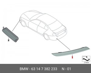 Светоотражатель - катафот 63 14 7 382 233 BMW