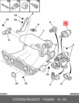 Клапан регулировки оборотов холостого хода 1920 6W CITROEN