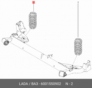Пружина подвески 6001550902 LADA VAZ