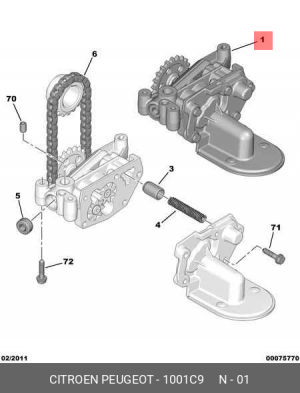 Насос масляный ДВС 1001.C9 CITROEN