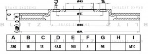 Диск тормозной BS0261 BLITZ