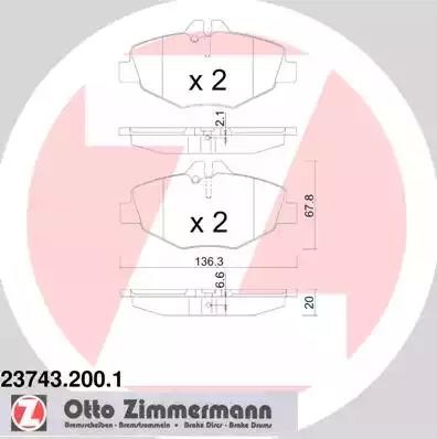 Колодки тормозные дисковые 23743.200.1 ZIMMERMANN